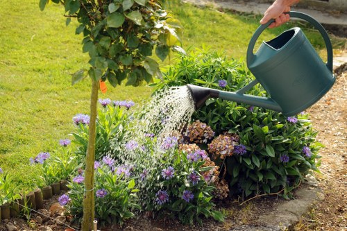 Measuring garden beds for a landfill cubic-yard estimate